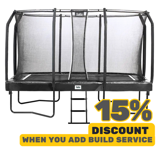 8ft x 12ft Salta Black Rectangular Comfort Edition Trampoline with Enclosure