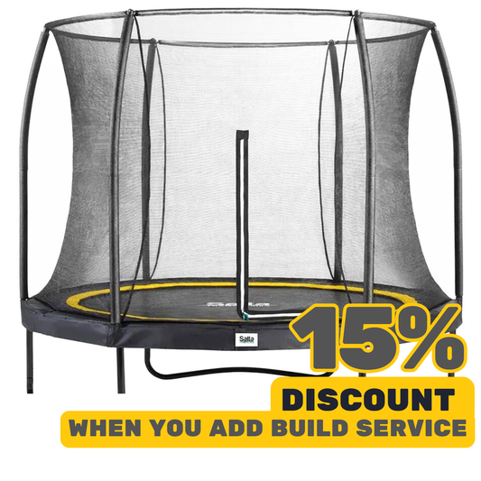 12ft Salta Black Round Comfort Edition Trampoline with Enclosure