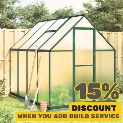 Green Greenhouse With Base Frame Aluminium