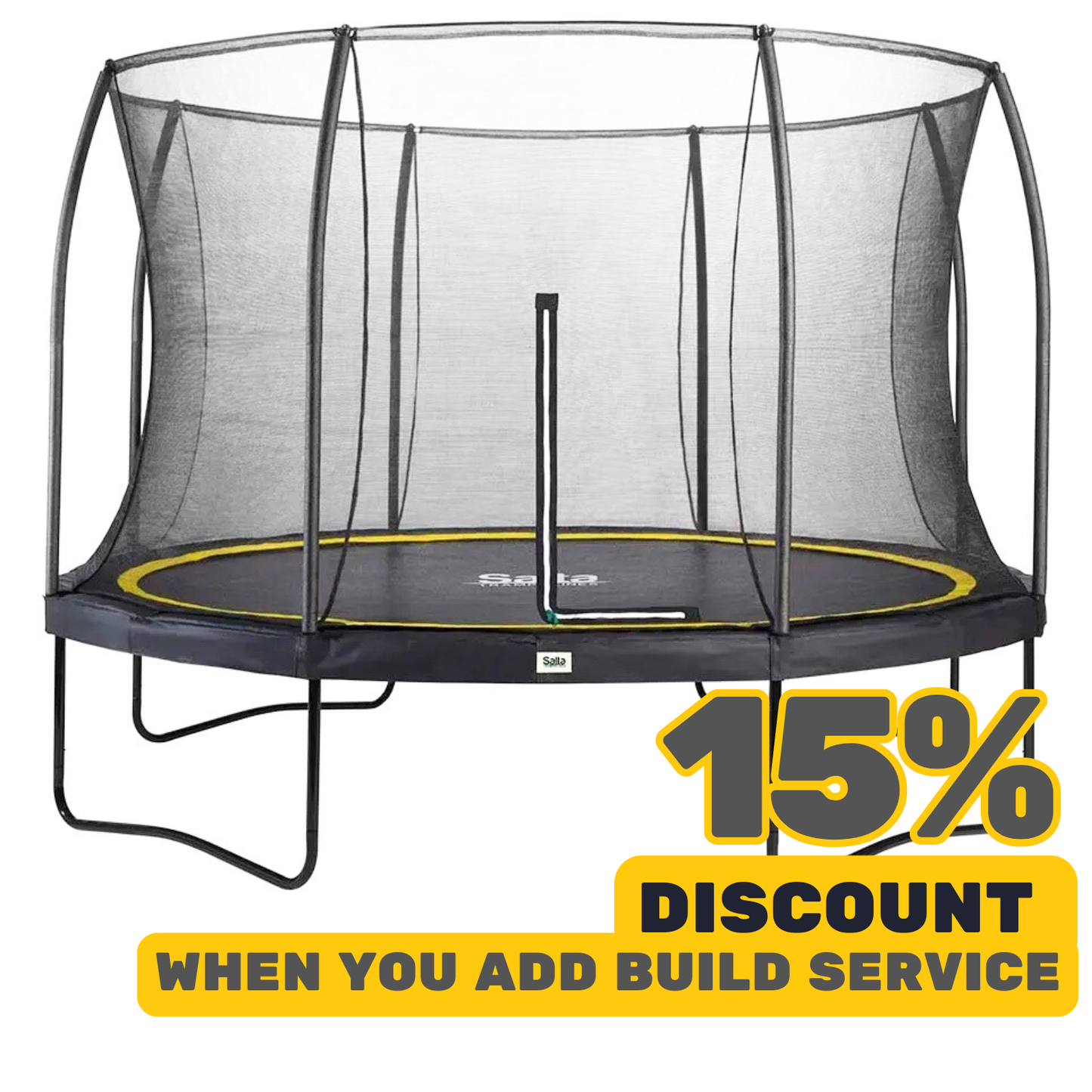 14ft Salta Black Round Comfort Edition Trampoline with Enclosure