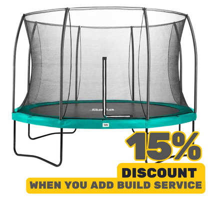 14ft Salta Green Round Comfort Edition Trampoline with Enclosure