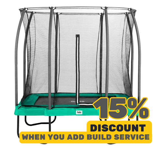 7ft x 5ft Salta Green Rectangular Comfort Edition Trampoline with Enclosure