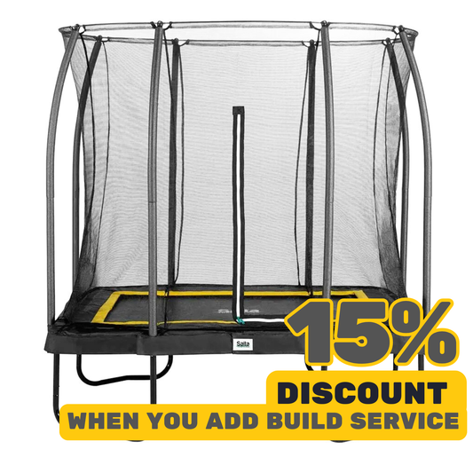 7ft x 5ft Salta Black Rectangular Comfort Edition Trampoline with Enclosure