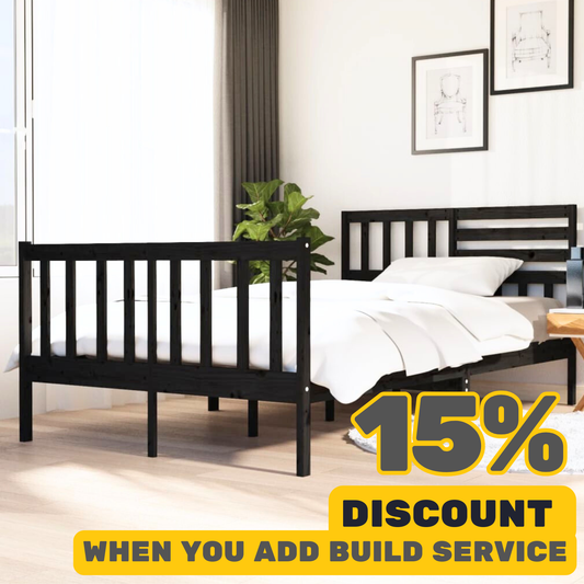 Black Bed Frame Solid Wood