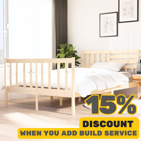 Natural Bed Frame Solid Wood