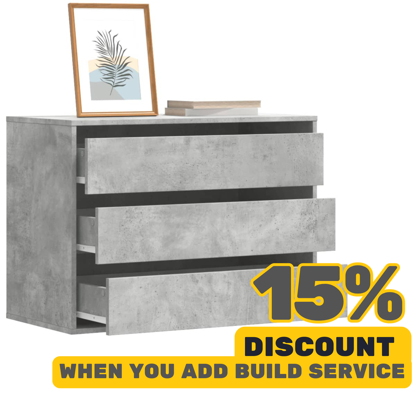 Chest Of Drawers from the Moderne Collection  - Concrete