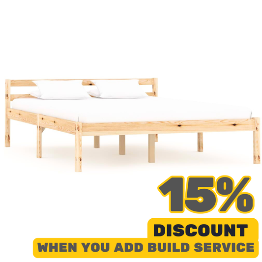 Natural Bed Frame Without Mattress Solid Pine Wood