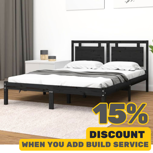 Black Bed Frame - Solid Wood
