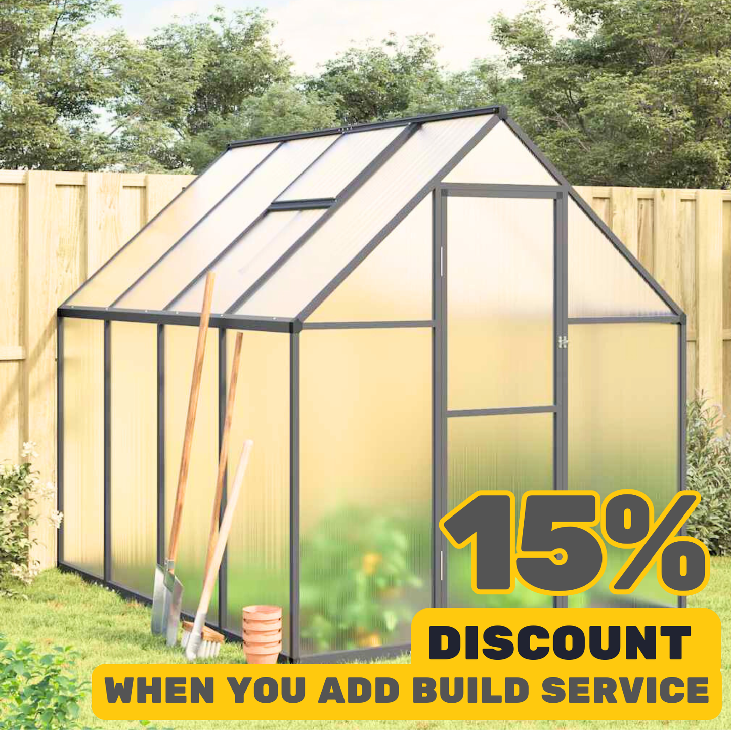 Green Greenhouse With Base Frame Aluminium