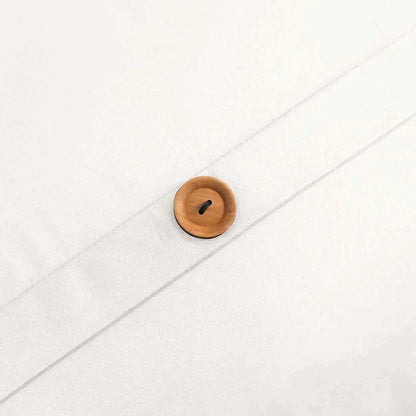 Parure de lit grise avec boutons en bois de qualité supérieure