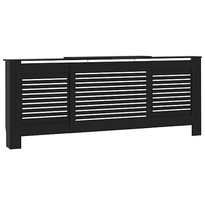 MDF Radiator Cover 205 cm - Horizontal Slats in Black