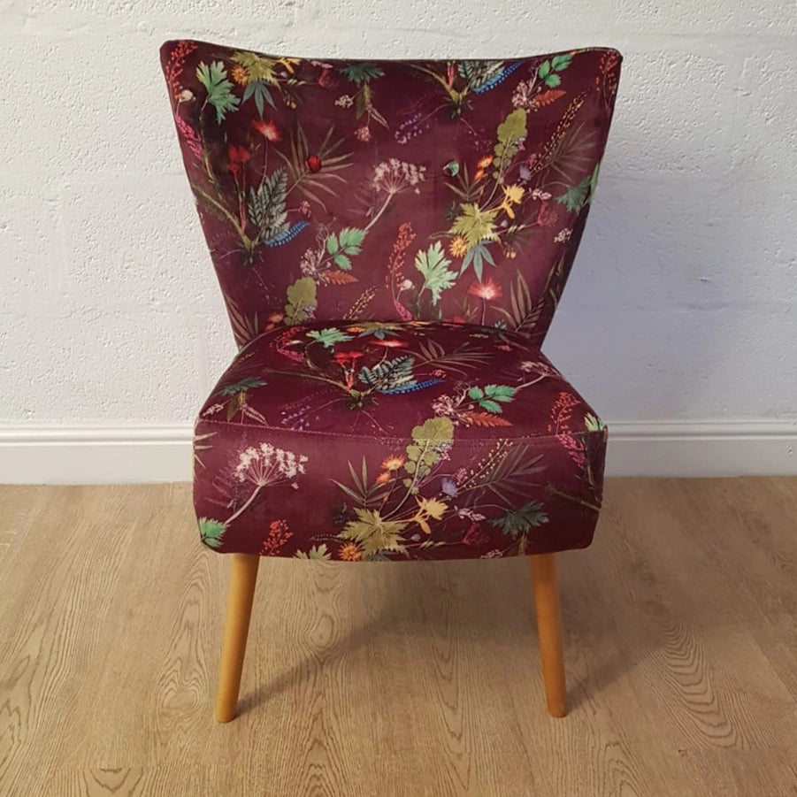 Colección Tropical | Velvet color vino | Silla decorativa