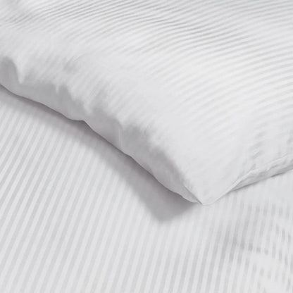 Parure de lit avec housse de couette à rayures en satin crème 300 fils