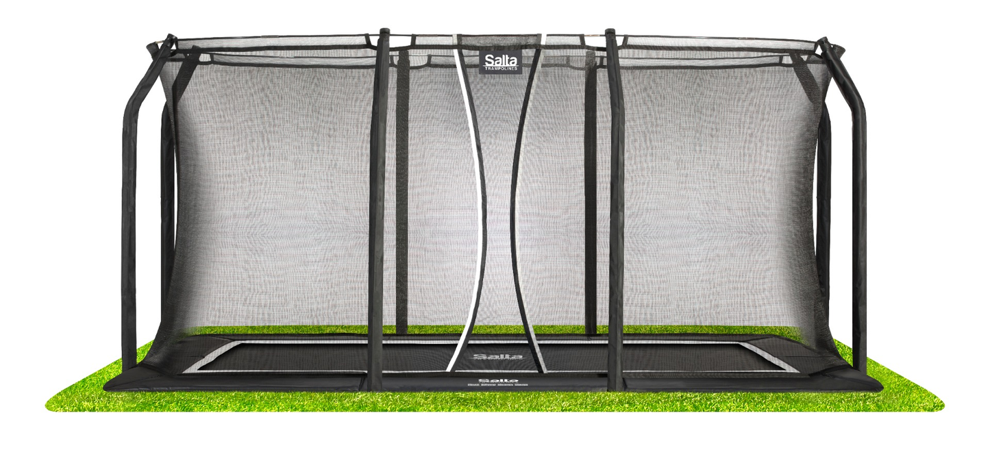 10ft (305cm) x 7ft (214cm) Salta BLACK Royal Baseground Rectangular Trampoline with enclosure