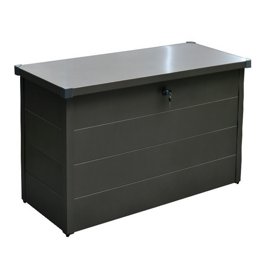 Coffre de rangement de jardin robuste de 400 L - Gris foncé