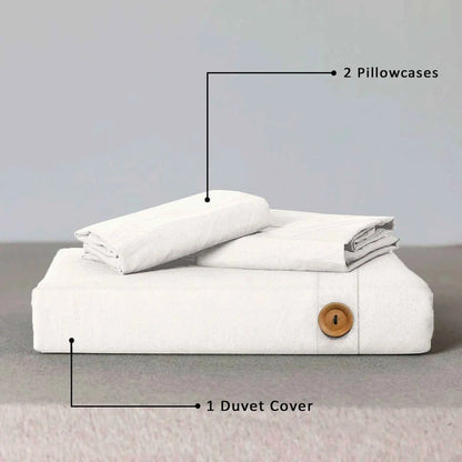 Parure de lit avec housse de couette en coton moutarde à boutons en bois de qualité supérieure