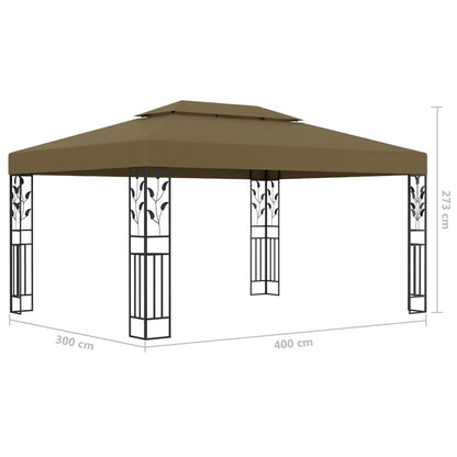 Luxury Double Roof Gazebo - Grey roof - 3m x 4m - optional home assembly