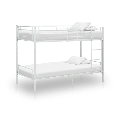 Lit superposé sans matelas en métal blanc 90x200 cm