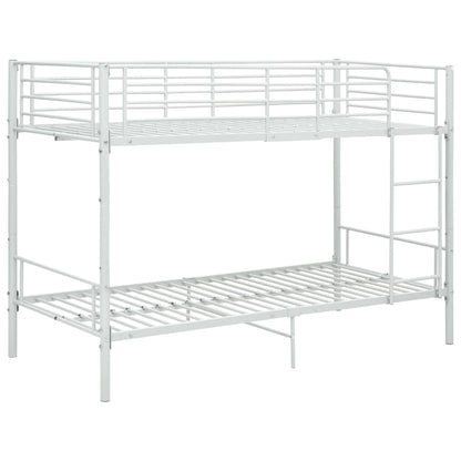 Lit superposé sans matelas en métal blanc 90x200 cm