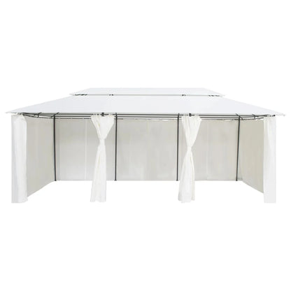White curtained home gazebo -  optional assembly included.