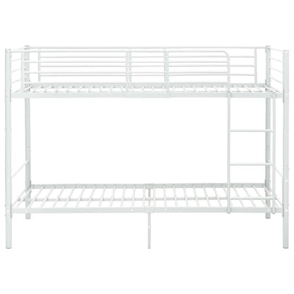 Lit superposé sans matelas en métal blanc 90x200 cm