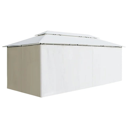 White curtained home gazebo -  optional assembly included.