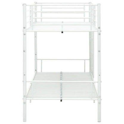Lit superposé sans matelas en métal blanc 90x200 cm