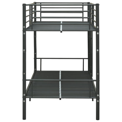 Lit superposé sans matelas en métal noir 90x200 cm