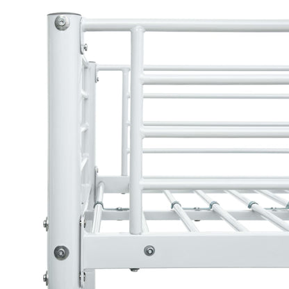 Lit superposé sans matelas en métal blanc 90x200 cm