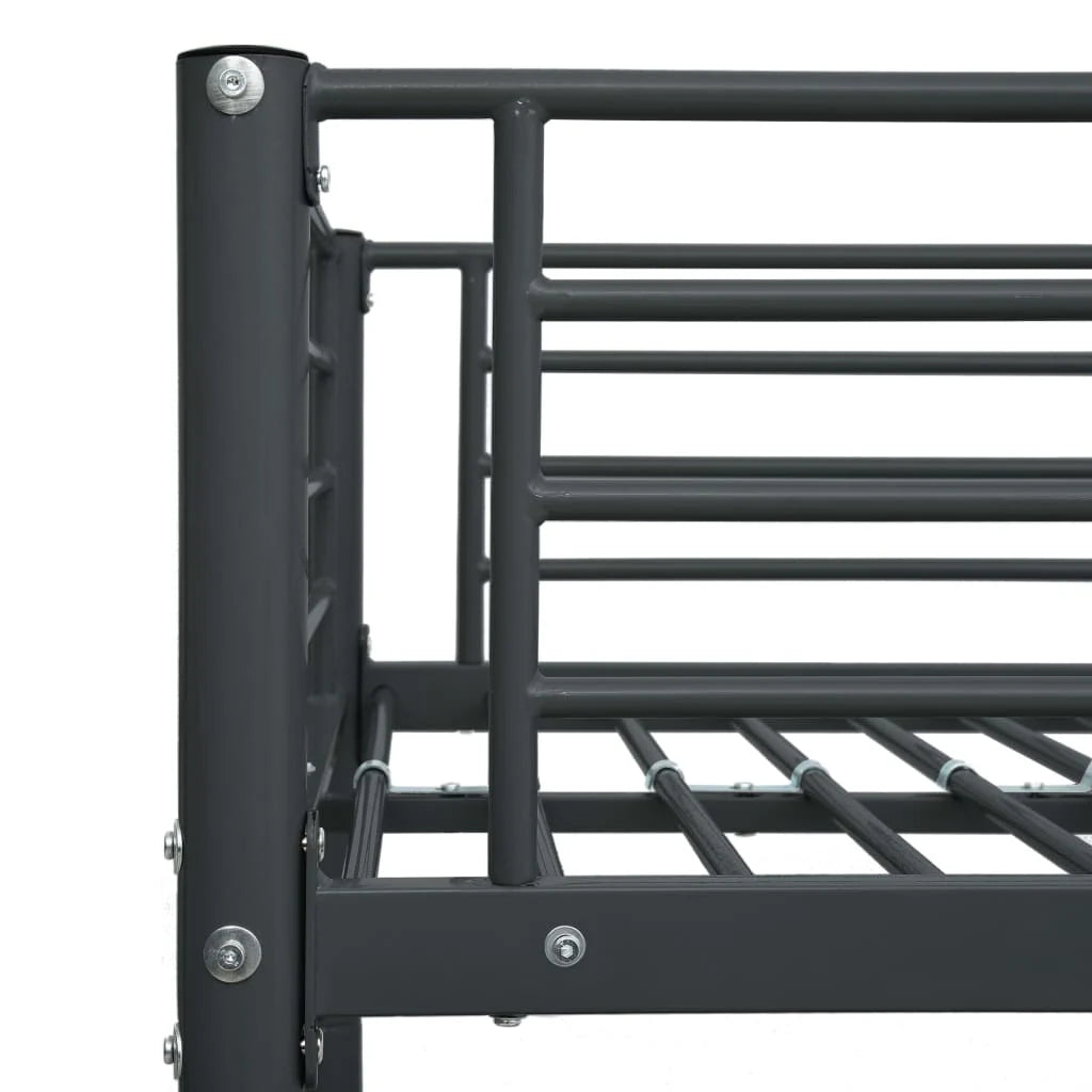 Lit superposé sans matelas en métal noir 90x200 cm