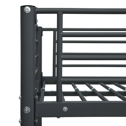 Lit superposé sans matelas en métal noir 90x200 cm