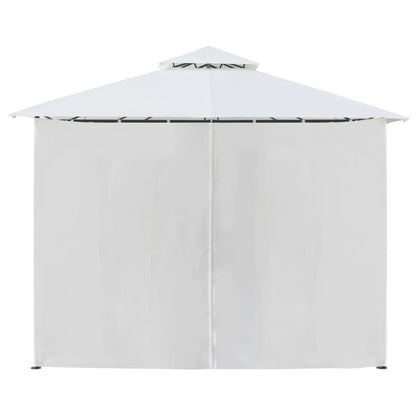 White curtained home gazebo -  optional assembly included.