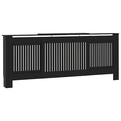 MDF Radiator Cover 205 cm - Vertical slats in Black