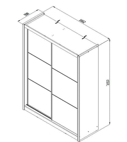 'City Living' Oak Effect Sliding Door Wardrobe 166cm