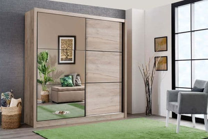 'City Living' Oak Effect Sliding Door Wardrobe 215cm