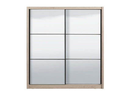 'Londres' Oak Effect Full Mirrored Sliding Door Wardrobe 215.5cm