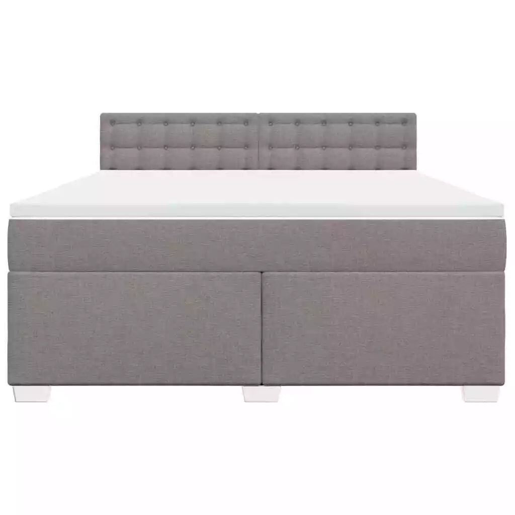 Box Spring Bed with Mattress Light Grey 180x200 cm Fabric