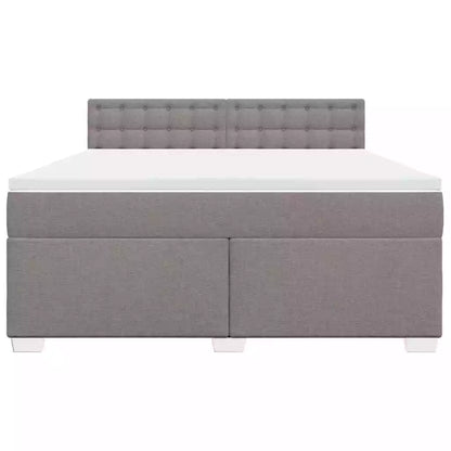 Box Spring Bed with Mattress Light Grey 180x200 cm Fabric