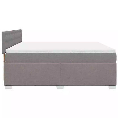Box Spring Bed with Mattress Light Grey 180x200 cm Fabric