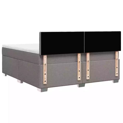 Box Spring Bed with Mattress Light Grey 180x200 cm Fabric