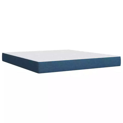 Cama Box Spring con Colchón 180x200 cm Tela Azul Océano
