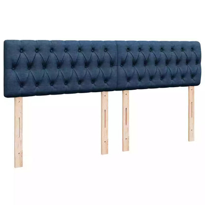 Cama Box Spring con Colchón 180x200 cm Tela Azul Océano