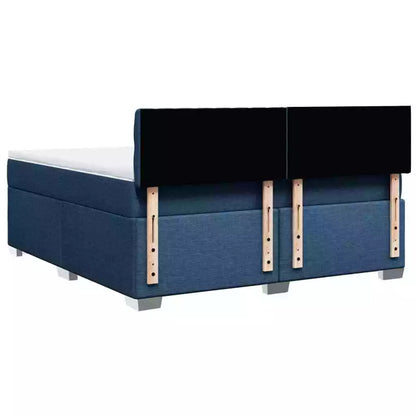 Cama Box Spring con Colchón 180x200 cm Tela Azul Océano