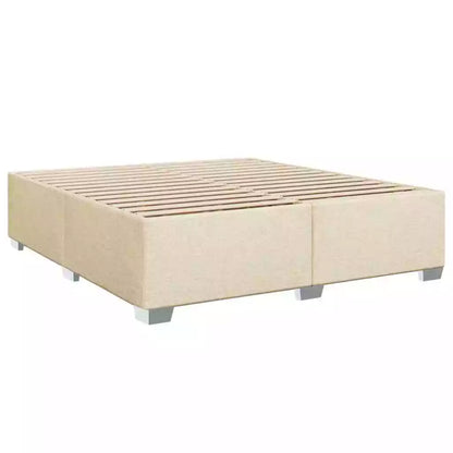 Box Spring Bed with Mattress Cream 180x200 cm Fabric