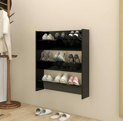 Wall mounted shoe rack Black