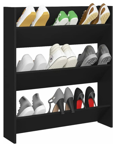 Wall mounted shoe rack Black