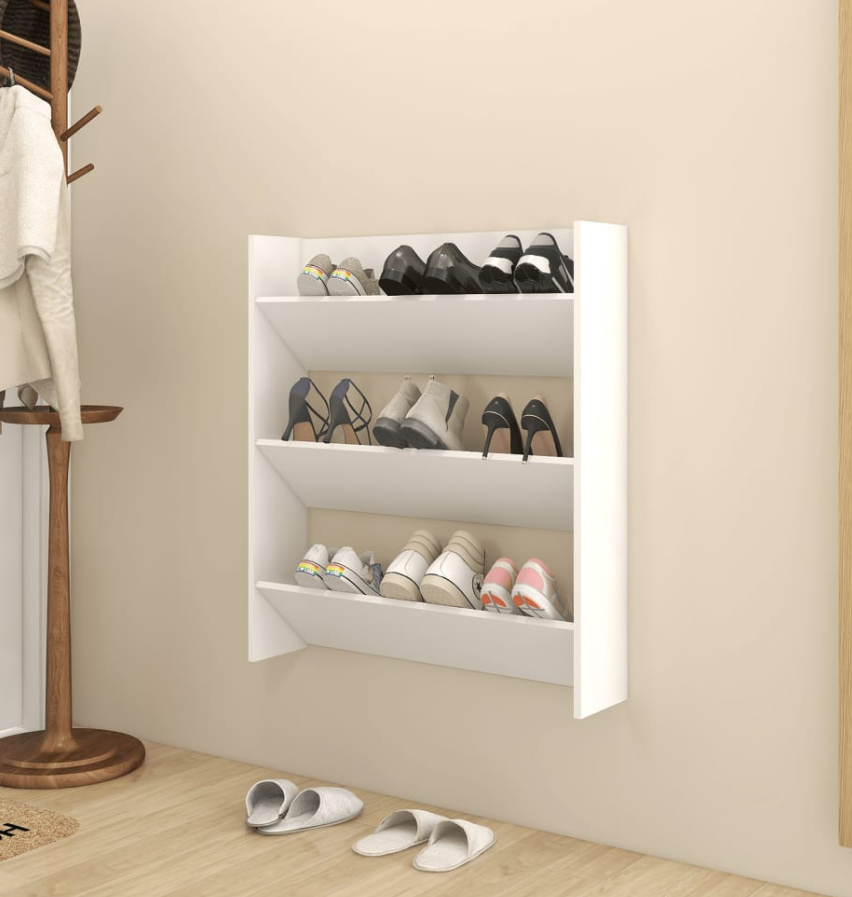 Wall mounted shoe rack Black