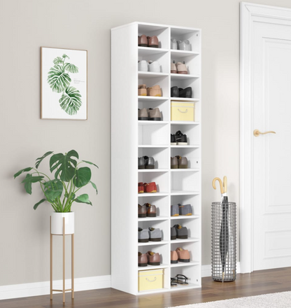 Tall Oak effect shoe rack storage centre