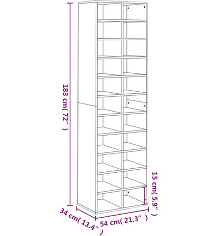 Tall Oak effect shoe rack storage centre