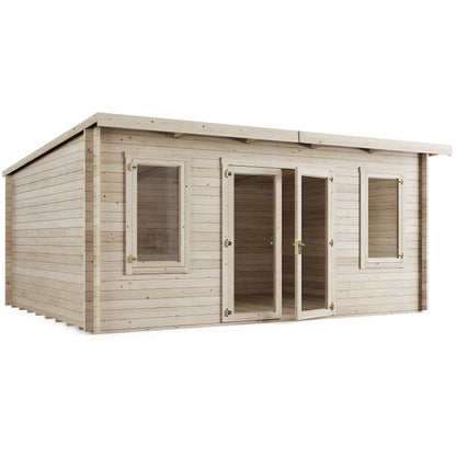 The 'Annabelle'  Pent Log Cabin Garden Room - 5.0m x 4.0m